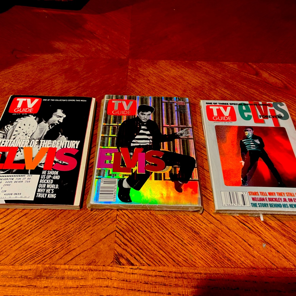 Lot of three Elvis Presley TV Guides.  See pictures for quality.